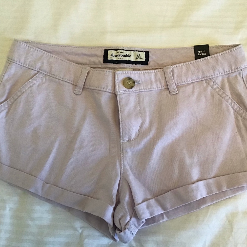 Abercrombie Kids Girls Lilac Shorts 14 NWT